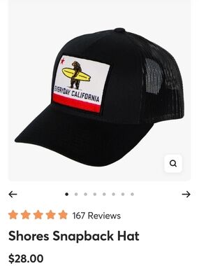 Everyday California Shores Black Trucker Snapback Hat